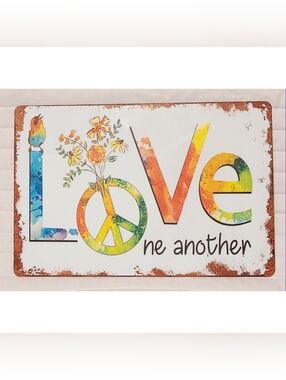Rainbow 'Love' Peace Sign Wall Decor